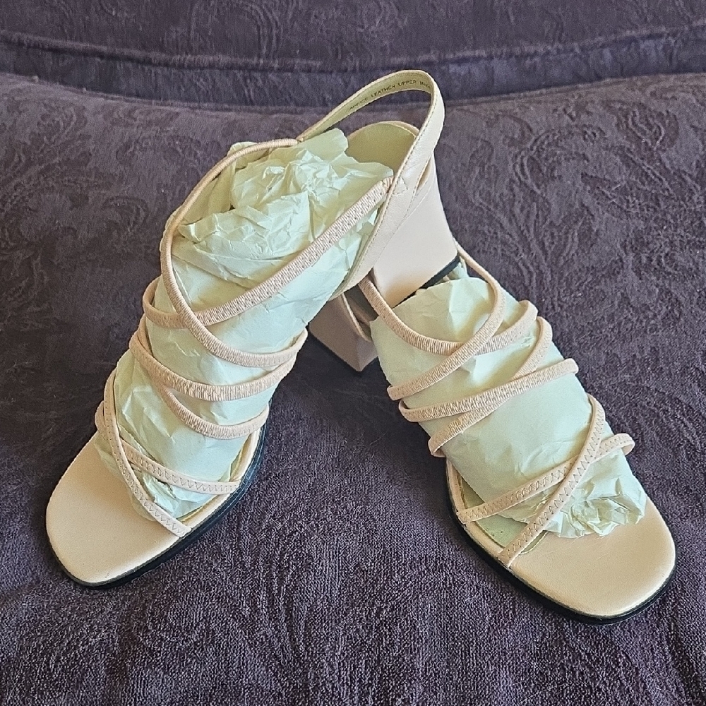 Liz Claiborne Cream Strappy Heels